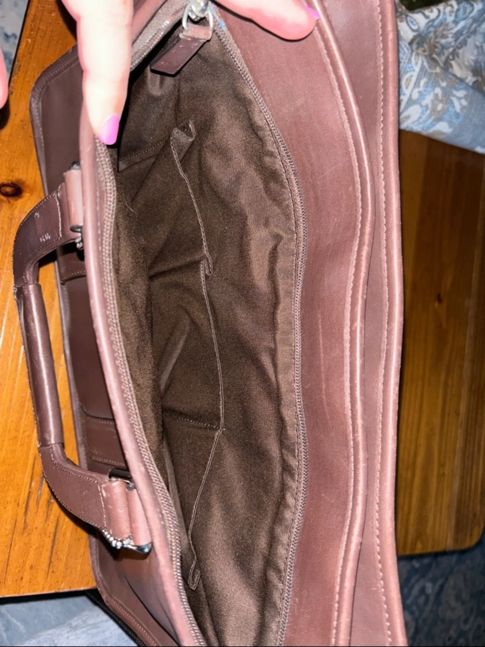 Vintage Coach Chocolate Brown Leather Briefcase with Strap